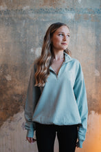 Lade das Bild in den Galerie-Viewer, quarter zip - "geottert nicht gerührt" - aloe