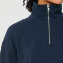 Lade das Bild in den Galerie-Viewer, quarter zip - "mont du hanz" - navy blue