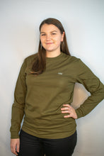 Lade das Bild in den Galerie-Viewer, longsleeve - "tanzende kraniche" - dunkelgrün